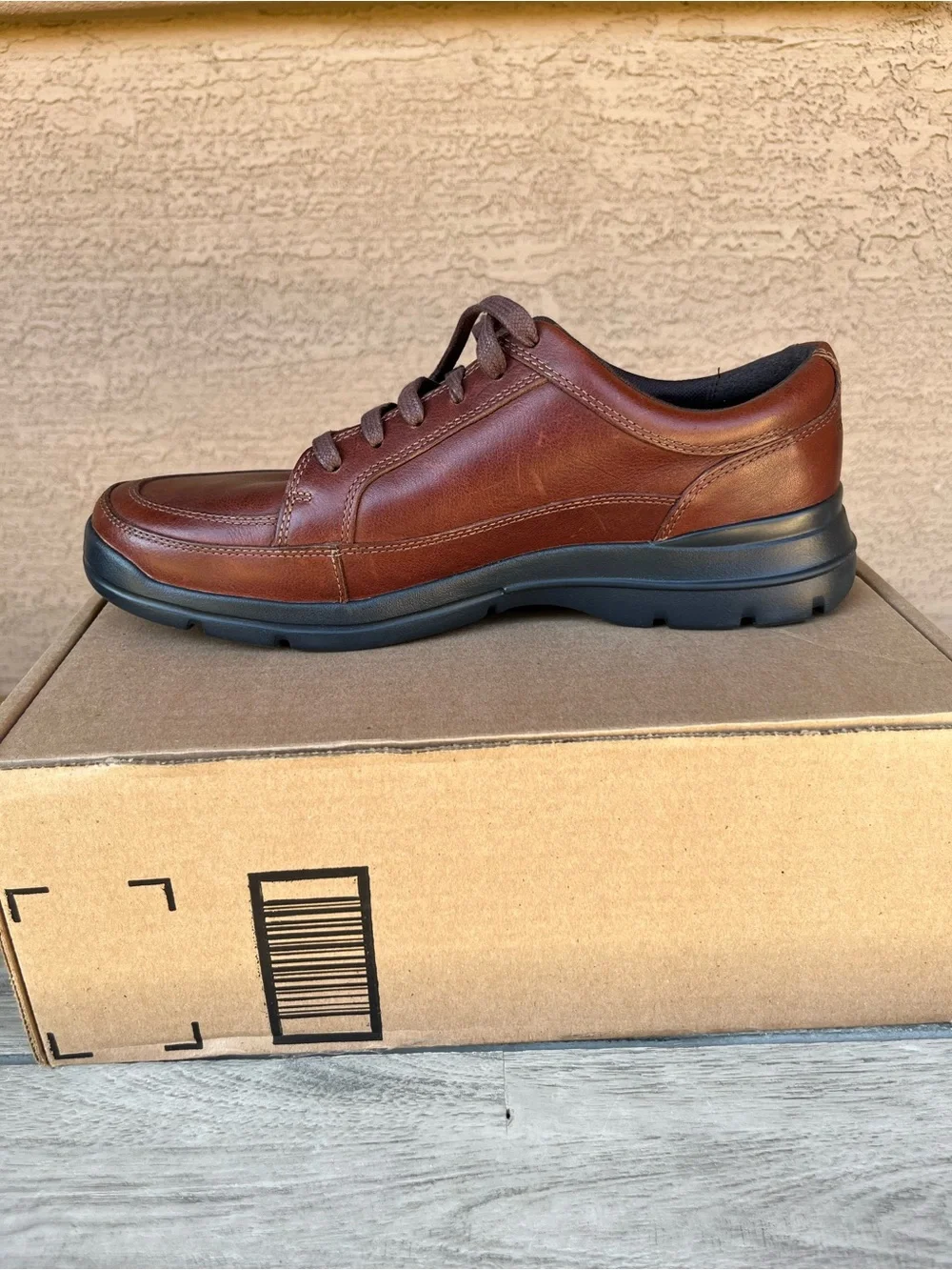 Rockport Brown Leather Oxfords Sz 10-Like New